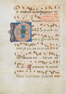 Bifolium with Initial C, from an Antiphonary, Italian, ca. 1320. Creator: Unknown