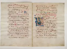 Bifolium with Initial L, from an Antiphonary, Italian, 14th century (?). Creator: Unknown
