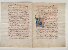Bifolium with Initial L, from an Antiphonary, Italian, 14th century (?). Creator: Unknown