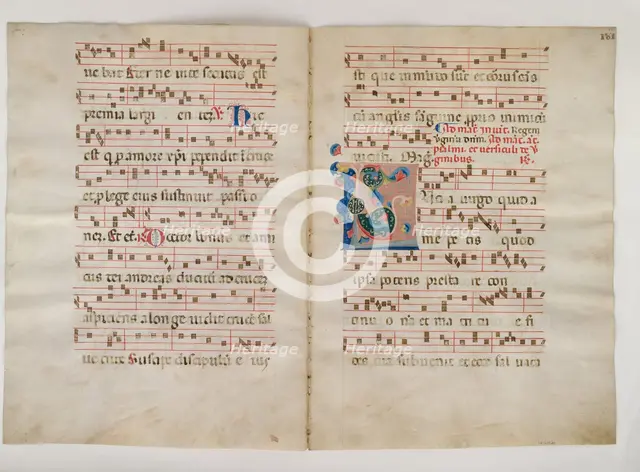 Bifolium with Initial L, from an Antiphonary, Italian, 14th century (?). Creator: Unknown.