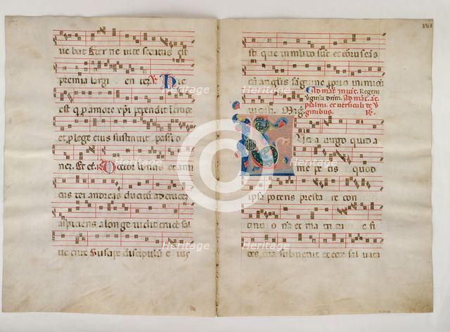 Bifolium with Initial L, from an Antiphonary, Italian, 14th century (?). Creator: Unknown.
