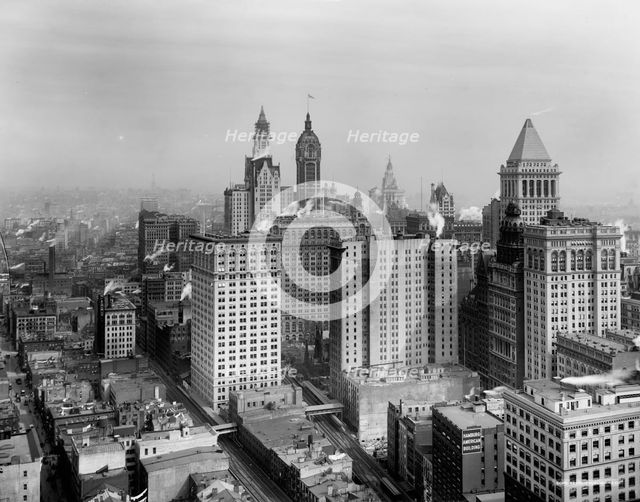 Big buildings of Lower Manhattan, New York, between 1900 and 1920. Creator: Unknown.