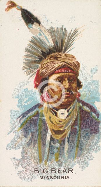 Big Bear, Missouria, from the American Indian Chiefs series (N2) for Allen & Ginter Cigare..., 1888. Creator: Allen & Ginter.