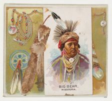 Big Bear, Missouria, from the American Indian Chiefs series (N36) for Allen & Ginter Cigar..., 1888. Creator: Allen & Ginter