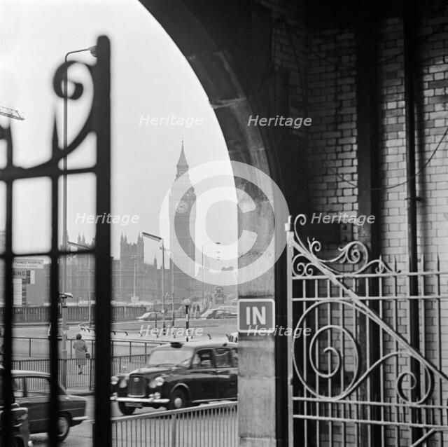 Big Ben and the Houses of Parliament from Waterloo Station, London, 1960-1972. Artist: John Gay