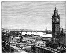 Big Ben and the Houses of Parliament, Westminster, London, 1870. Creator: Unknown