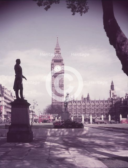 Big Ben from Parliament Square, London, c1955. Creator: Arthur Charles Kirby Ware.