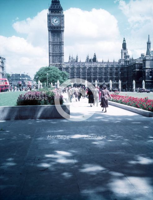 Big Ben from Parliament Square, London, c1955. Creator: Arthur Charles Kirby Ware.
