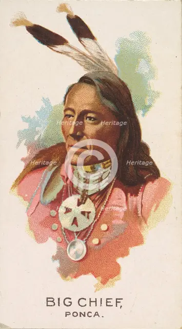 Big Chief, Ponca, from the American Indian Chiefs series (N2) for Allen & Ginter Cigarette..., 1888. Creator: Allen & Ginter.