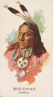 Big Chief, Ponca, from the American Indian Chiefs series (N2) for Allen & Ginter Cigarette..., 1888. Creator: Allen & Ginter