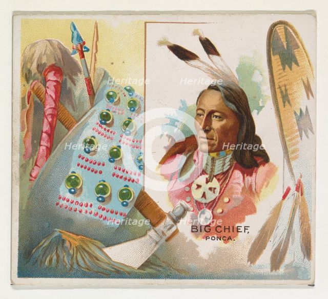 Big Chief, Ponca, from the American Indian Chiefs series (N36) for Allen & Ginter Cigarett..., 1888. Creator: Allen & Ginter.