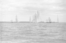 Big Class yachts starting the King's Cup race, 1913. Creator: Kirk & Sons of Cowes