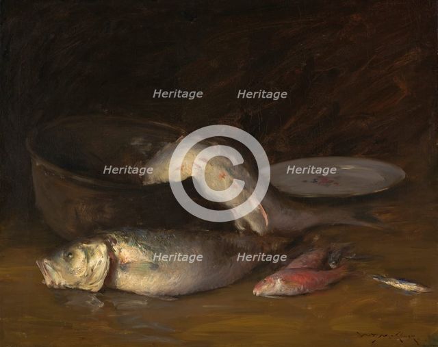 Big Copper Kettle and Fish (Fish), about 1914. Creator: William Merritt Chase.
