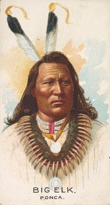 Big Elk, Ponca, from the American Indian Chiefs series (N2) for Allen & Ginter Cigarettes ..., 1888. Creator: Allen & Ginter