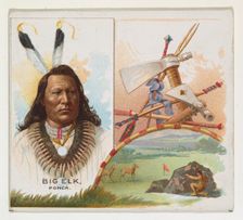 Big Elk, Ponca, from the American Indian Chiefs series (N36) for Allen & Ginter Cigarettes..., 1888. Creator: Allen & Ginter