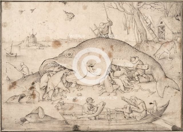 Big Fish Eat Little Fish, 1556. Artist: Bruegel (Brueghel), Pieter, the Elder (ca 1525-1569)