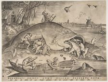 Big Fish Eat Little Fish, 1557. Creators: Pieter van der Heyden, Pieter Bruegel the Elder