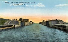 Big Lock, Lake Washington Ship Canal, Seattle, Washington, USA, 1916