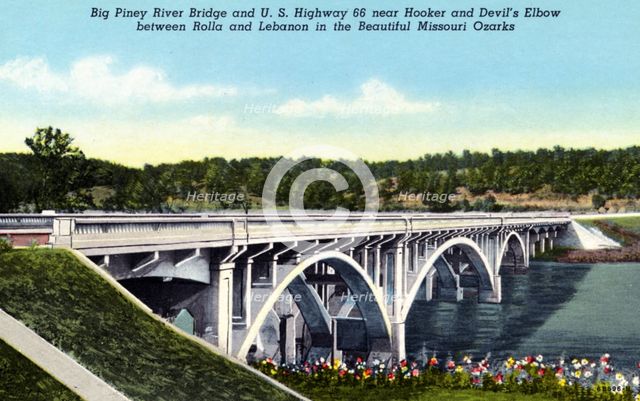 Big Piney River Bridge, Missouri, USA, 1946. Artist: Unknown