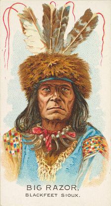 Big Razor, Blackfeet Sioux, from the American Indian Chiefs series (N2) for Allen & Ginter..., 1888. Creator: Allen & Ginter
