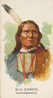 Big Snake, Winnebagoes, from the American Indian Chiefs series (N2) for Allen & Ginter Cig..., 1888. Creator: Allen & Ginter