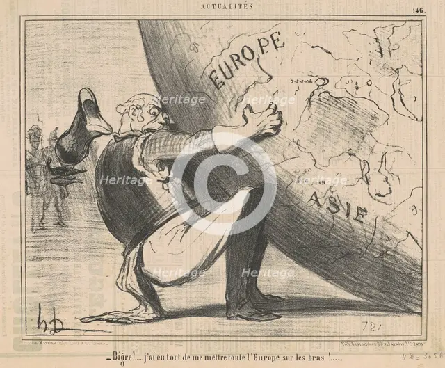 Bigre!...j'ai eu tort de me mettre..., 1855.  Creator: Honore Daumier.