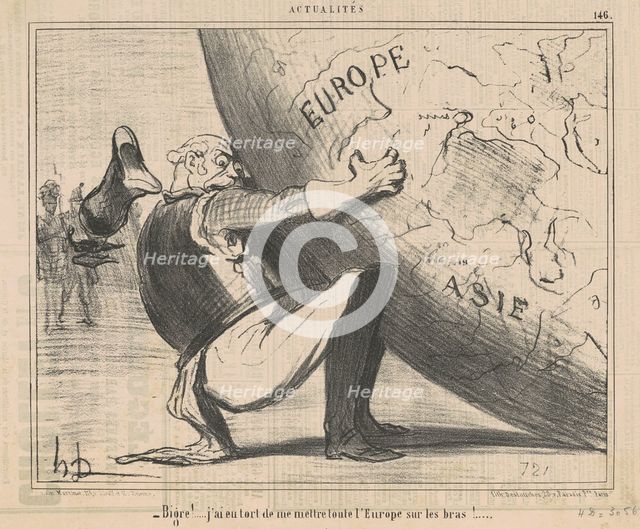 Bigre!...j'ai eu tort de me mettre..., 1855.  Creator: Honore Daumier.