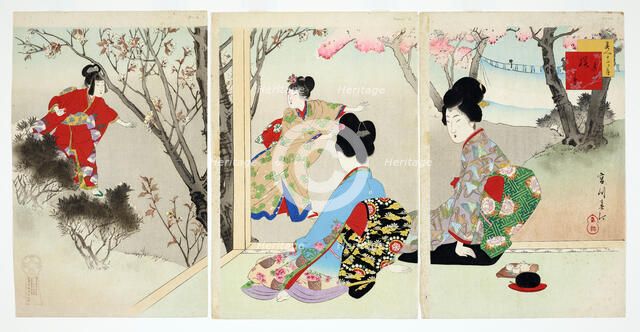 Bijin Junikagetsu (Beauties in the twelve months): March, 1898. Creator: Shuntei Miyagawa.