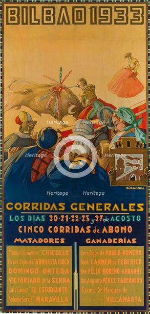 Bilbao. Corridas generales, 1933. Creator: Guinea, Isidoro (1893-1947).