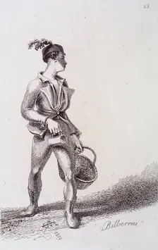 Bilberries Cries of London, 1819. Artist: John Thomas Smith