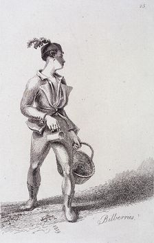 Bilberries Cries of London, 1819. Artist: John Thomas Smith