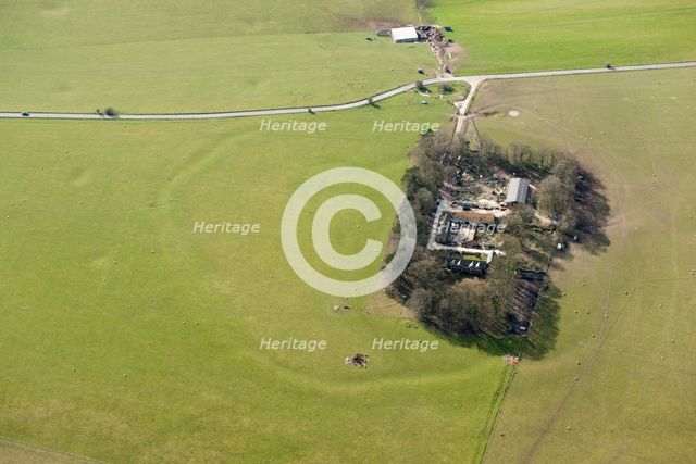 Bilbury Rings, an Iron Age multivallate hillfort earthwork, Wylye Down, Wiltshire, 2016. Creator: Damian Grady.