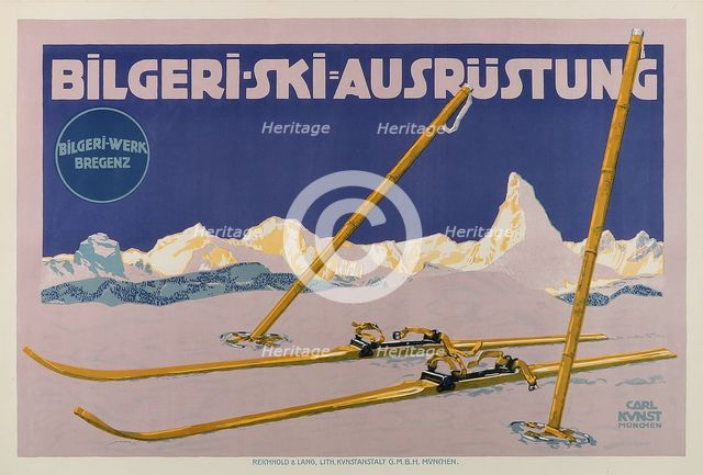 Bilgeri Ski Equipment, c. 1910. Creator: Kunst, Carl (Karl) (1884-1912).