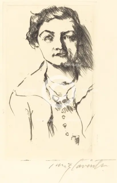 Bildnis einer Jungen Dame - Anneliese Halbe (Portrait of a Young Woman - Anneliese Halbe),1918. Creator: Lovis Corinth.