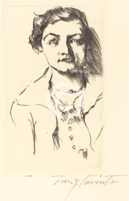 Bildnis einer Jungen Dame - Anneliese Halbe (Portrait of a Young Woman - Anneliese Halbe),1918. Creator: Lovis Corinth.