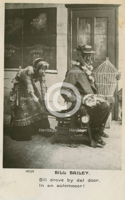 Bill Bailey postcard. 'Bill Bailey, Won't You Please Come Home? was a popular song published in 1902 Artist: Unknown