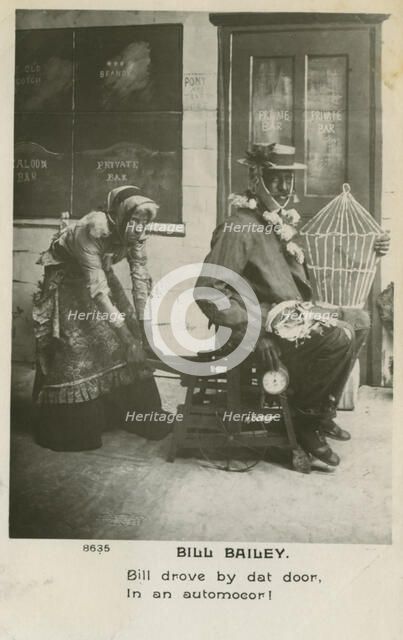 Bill Bailey postcard. 'Bill Bailey, Won't You Please Come Home? was a popular song published in 1902 Artist: Unknown