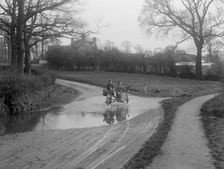 Bill Brunell riding a Clyno motorcycle and sidecar, c1920. Artist: Bill Brunell