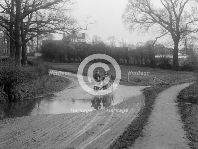 Bill Brunell riding a Clyno motorcycle and sidecar, c1920. Artist: Bill Brunell.
