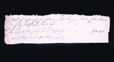 Bill for $3.50 for return of runaway slave, July 1827. Creator: Unknown
