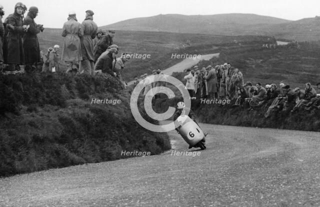 Bill Lomas riding an MV bike, 1955. Artist: Unknown