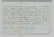 Bill of sale for a boy named Hall to Jerome B. Annis, January 16, 1854. Creator: William Cardin
