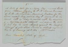 Bill of sale for a boy named Hall to Jerome B. Annis, January 16, 1854. Creator: William Cardin