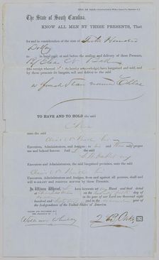 Bill of Sale for Chloe from Z. B. Oakes to Elias N. Ball, October 25, 1862. Creator: Walker, Evans & Co
