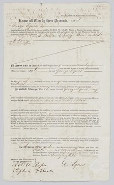 Bill of sale for four enslaved persons in Charleston, South Carolina, 1844. Creator: Unknown
