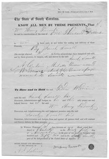 Bill of sale for mulatto man for $1000, 1800-1865. Creator: Unknown