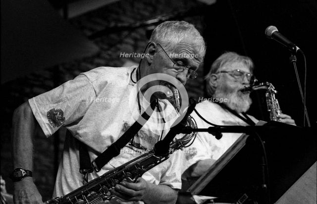 Bill Perkins and Bud Shank, Brecon Jazz Festival, Brecon, Powys, Wales, August 2000.  Artist: Brian O'Connor.