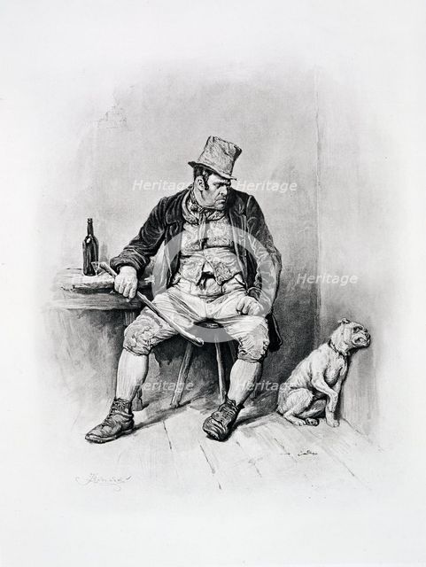 Bill Sikes and his dog, c1894. Creator: Frederick Barnard.