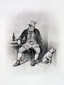 Bill Sikes and his dog, c1894. Creator: Frederick Barnard