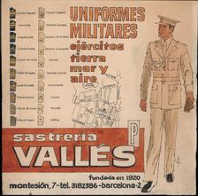 Billboard of Sastrería Vallés (tailoring), Barcelona, 1920s